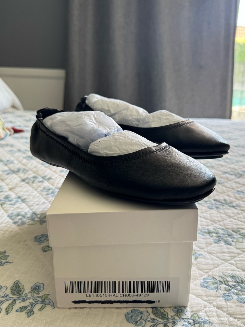 Quince Black 100% Italian Leather On-The-Go Ballet Flat Size US8 - Picture 7 of 7